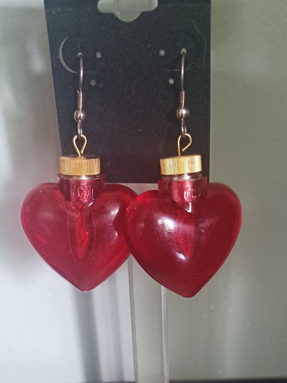 Funky Huge Oversize PUFFY HEART EARRINGS - Acrylic